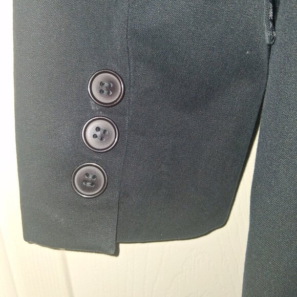 Vintage Bloomingdales Black Long Coat With Shoulder Pads - Picture 11 of 11